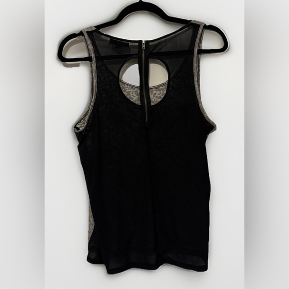 Love Cross Arrows Sleeveless Tank Top Shirt Cut Outs Zip sheer Back Size Large - Picture 2 of 3